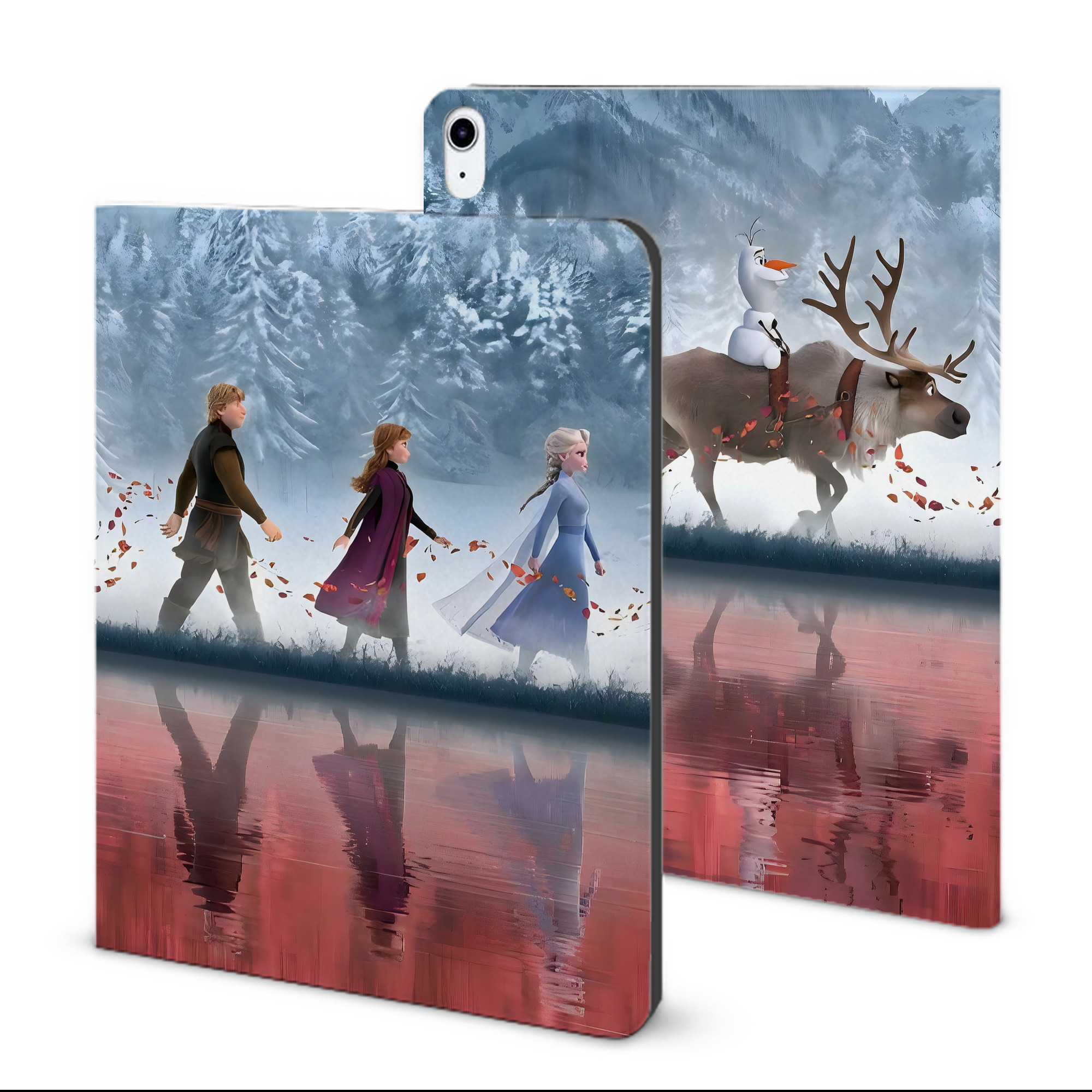 （画像用） アナと雪の女王 アンナ エルサ Frozen Anna Elsa IPad ケース ブック型 PUレザー TPU 耐衝撃 軽量 薄型 ペン収納なし 全面保護 IPad 各モデル対応